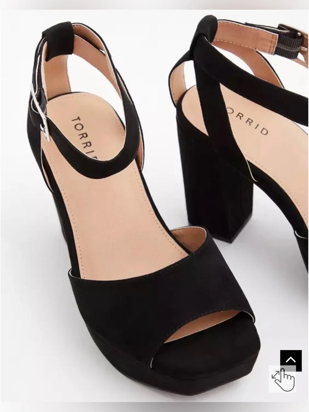 Torrid Black Platform Ankle Strap Heels size 9